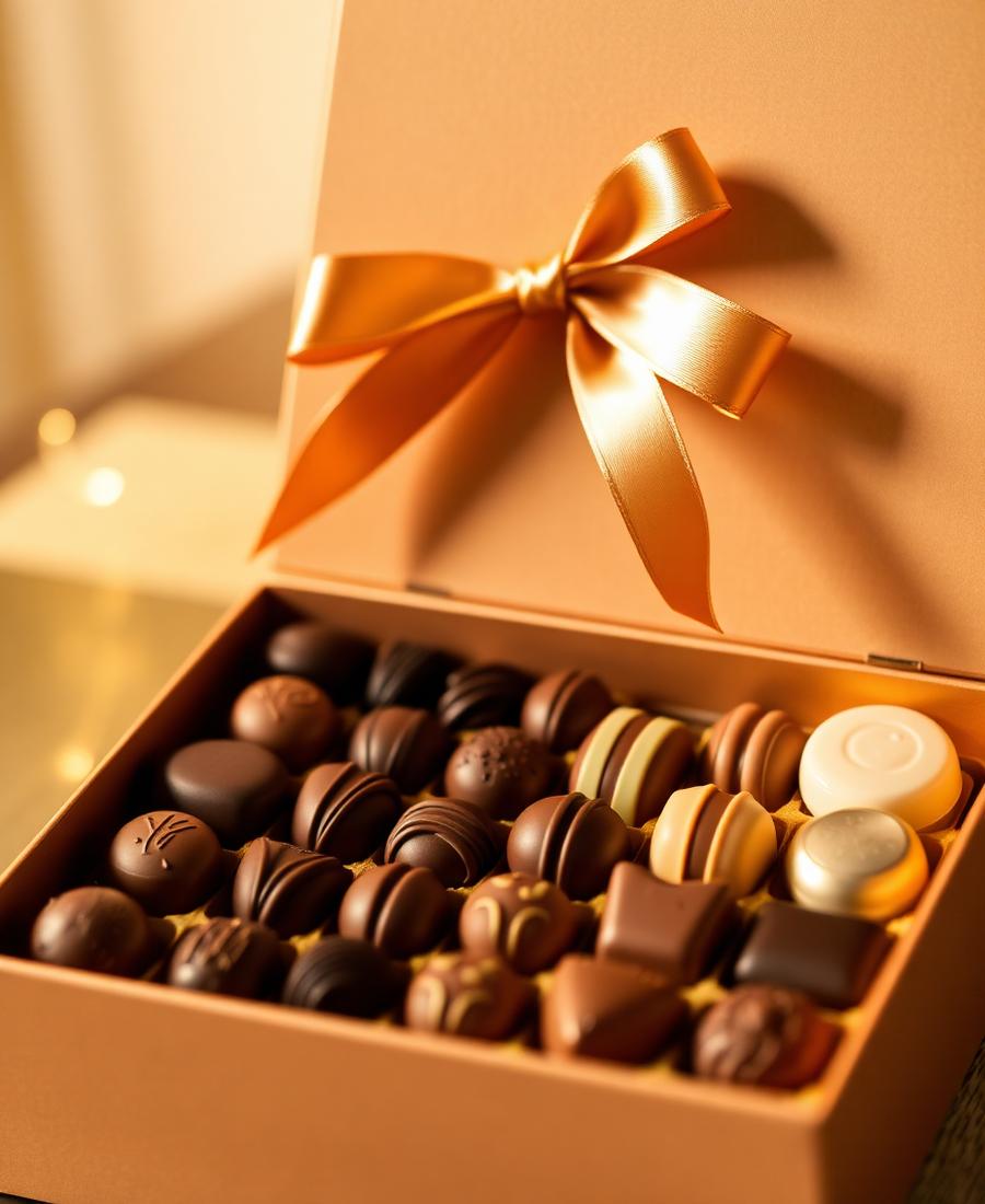 Wrapped Belgian chocolate presentation